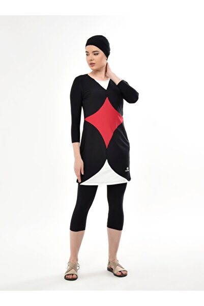 Ranuna Half Covered Pool Swimsuit - Black - Ranuna