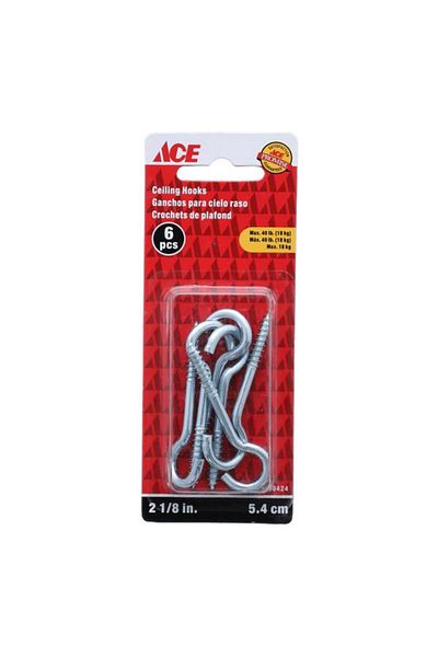 Generic ACE Zinc Plated Durable Ceiling Hook Silver 2-1/8inch TSRW-21