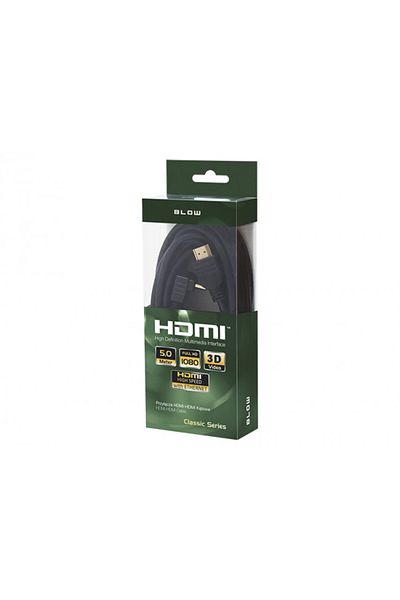 Blow HDMI Cable, Blow, Gold Plated, 5 m, Black