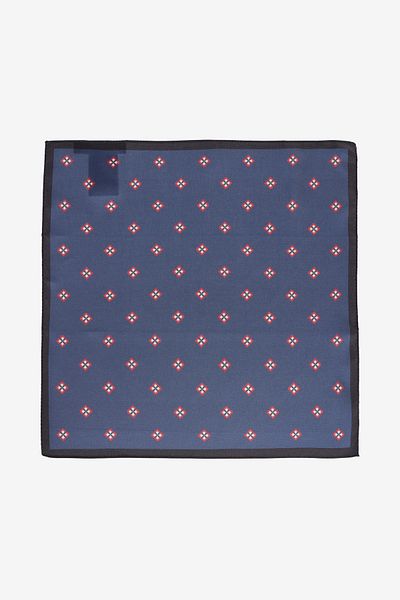 ALTINYILDIZ CLASSICS Men's Navy Blue Patterned Handkerchief