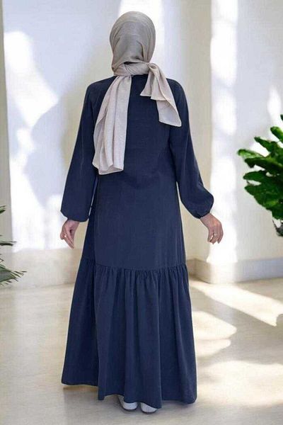 Bym Fashion Lacing Detailed Dress 3974 Navy Blue