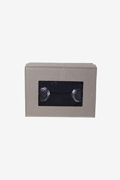 ALTINYILDIZ CLASSICS Erkek Siyah-Gümüş %100 Metal Kol Düğmesi