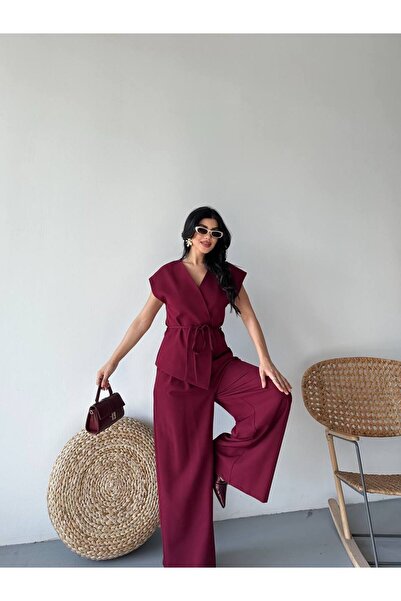 zoezoe Designer Vest Pants Suit - Buttoned and Laced Waist