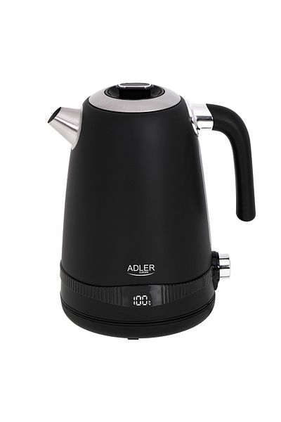 adler Fierbator electric Adler AD1295B 1,7 L, otel inoxidabil, 2200W, afisaj LCD, 7 trepte de temp, negru