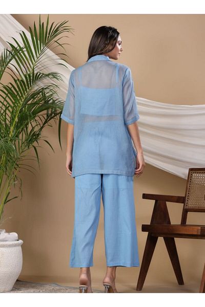 HashtagBe Stylish Blue Three-Piece Co-Ord Set