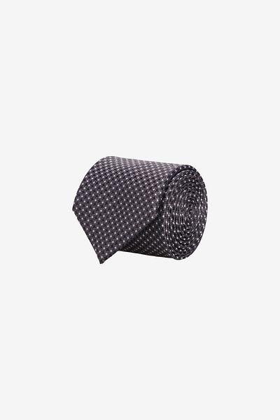 ALTINYILDIZ CLASSICS Men's Black-White Patterned Tie