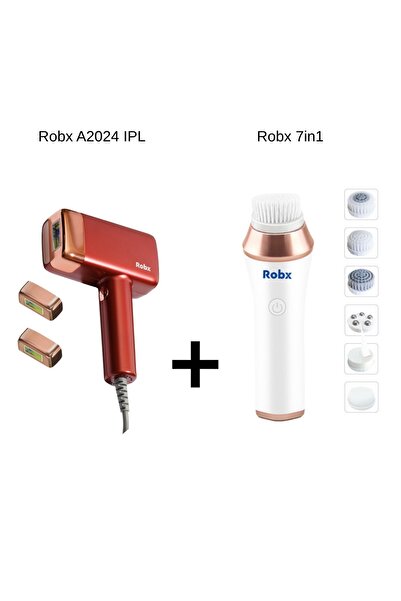 ROBX A2024 Ipl Epilasyon Cihazı ve 7ın 1 Yüz Temizleme Masaj Aleti