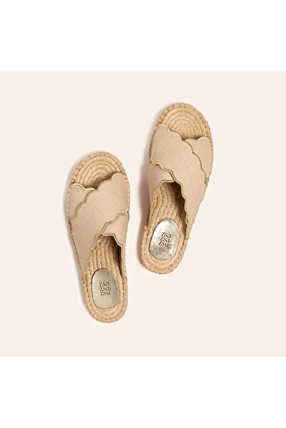 Zsa Zsa Zsu Florya Jüt Terlik 37-40 Ekru - Gold