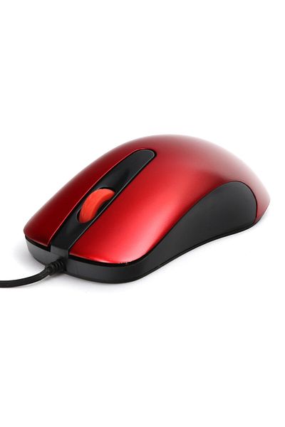 Omega USB mouse, Omega 45268 OM-520, with 1.2 m cable, 3 buttons, 1000 dpi, red with black