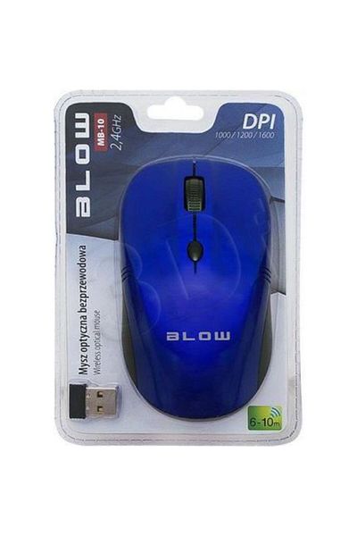Blow Mouse Blow MP-10 84-004, Optic, USB, Wireless, 1600 DPI, 4 butoane, Negru-Albastru