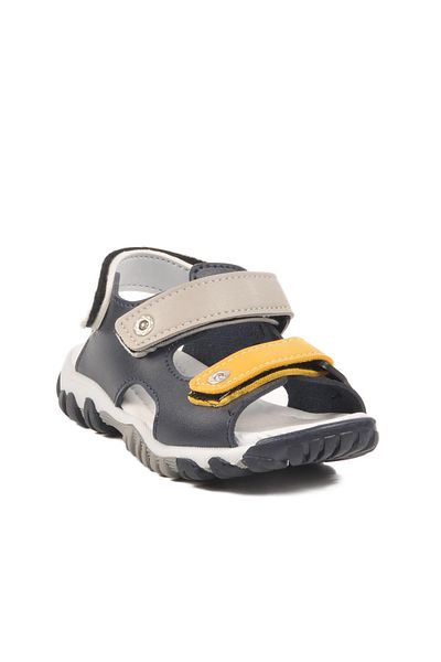 WALKWAY 173110 P Navy Blue-Grey-Yellow Children's Sandals