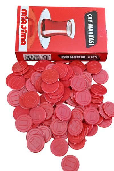 Miajima Round Plastic Tea Brand Red Color 500 Pieces
