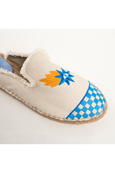 Zsa Zsa Zsu Florya Jüt Terlik 37-40 Ekru - Mavi