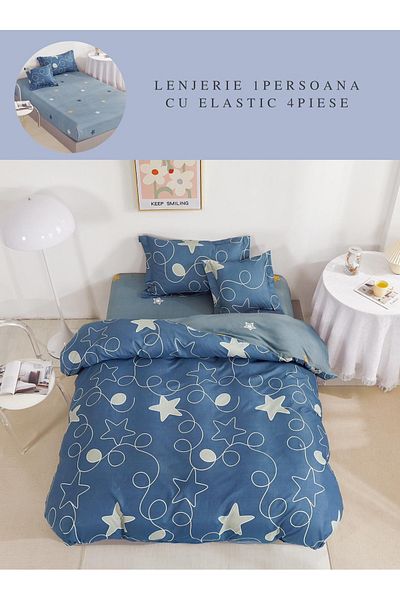 CHIRASO Finet CHIRASO 1 Person Bedding Set, 4 pieces, Fitted Sheet 140x200, stars