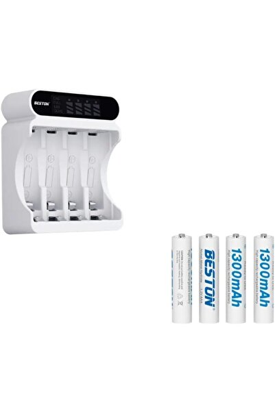 Beston شاحن C9023L مع 4 بطاريات AAA