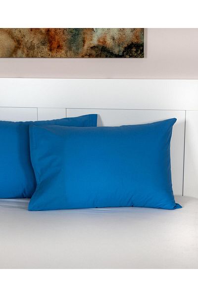 Menderes Home Cotton Collection 2 τεμαχίων Μαξιλαροθήκη Μπλε