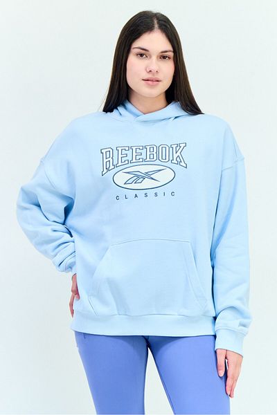Reebok Women Sportswear Fit Long Sleeves Running Hoodie, Light Blue