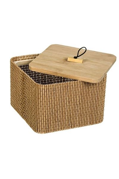 Wonderland Bamboo storage box, natural, 12x12x8 cm