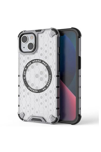 SKYDDAR INNOVATION Case For Iphone 13, Honeycomb Shield Magsafe, White, Sticker Set