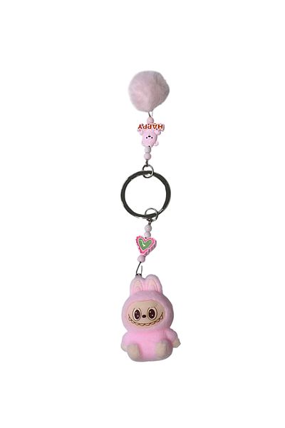 Acousticworld Cute Monsters Labubu Cute Furry Keychain Pink