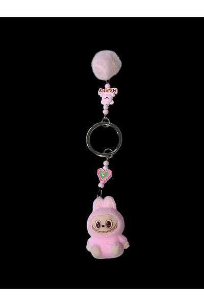 Acousticworld Cute Monsters Labubu Cute Furry Keychain Pink