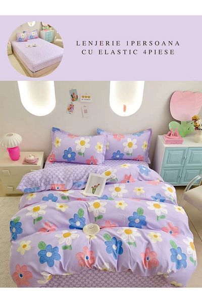 CHIRASO Finet CHIRASO 1 Person Bedding Set, 4 pieces, Fitted Sheet 140x200, popcorn