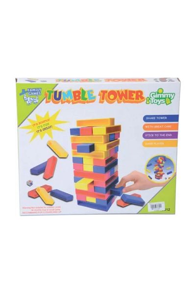 rexa Tumble Tower Wooden Block Game – with Dice by Family Games & Gimmy Toys