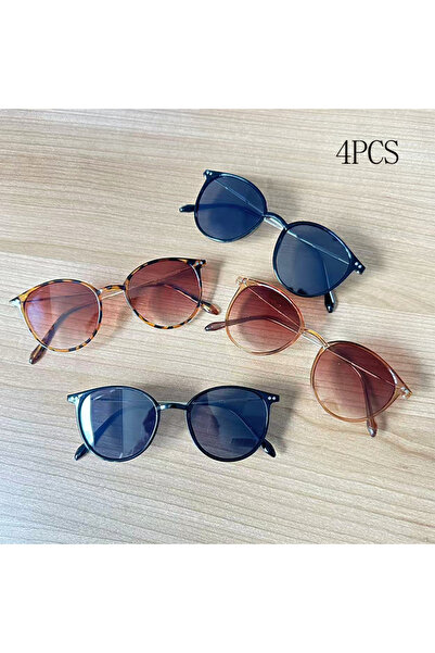 Choice مجموعة من 2 زوج من النظارات الشمسية الصغيرة المستديرة للنساء، نظارات ع...