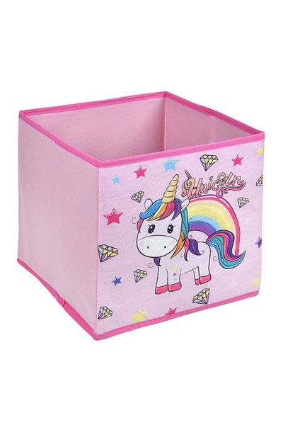 UNICORN Cutie depozitare jucarii Unicorn Curcubeu, 25x25x25cm Roz