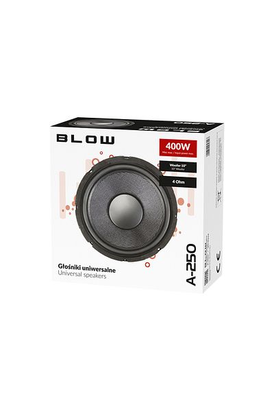 Blow Woofer, butyl rubber, 10", 400W, 4Ohm, Blow A-250