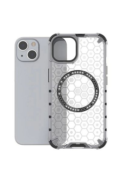 SKYDDAR INNOVATION Case For Iphone 13, Honeycomb Shield Magsafe, White, Sticker Set