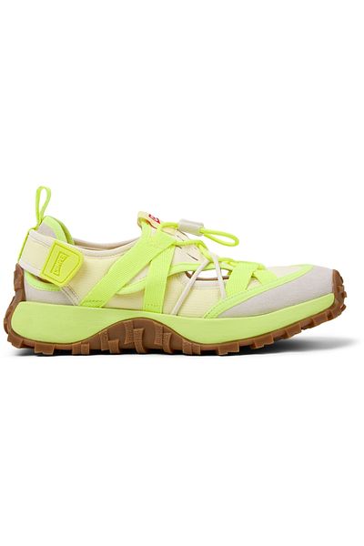 CAMPER Women's Yellow Nubuck Casual Sneakers with Hook And Loop and Laces DriftTrail Vıbram