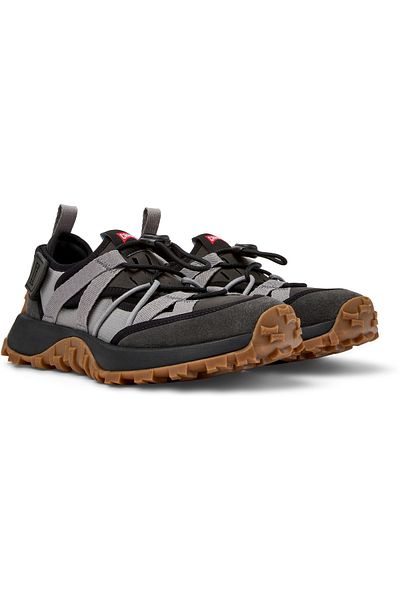 CAMPER Women's Black Hook And Loop Running Shoes With Elastic Laces And Color Block Detail DriftTrail