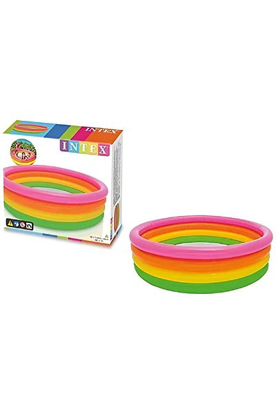 Intex Swimming Pool 4 Rainbow Rings 168 x 46 cm Gift Idea Sea Toy