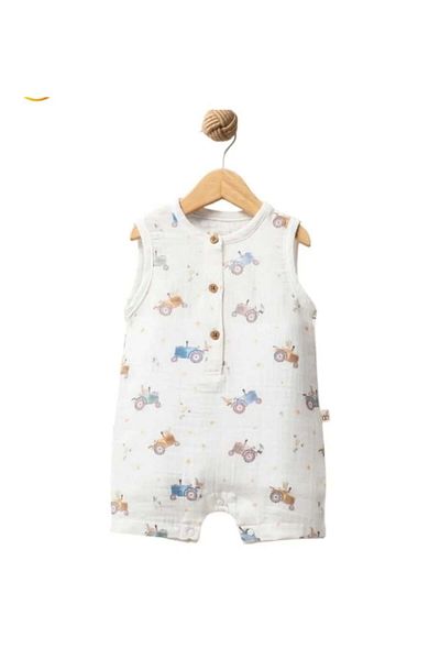 by bubbles Muslin 100% Cotton Baby Romper with Snap Fasteners