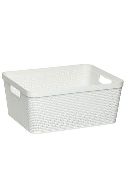 Wonderland Storage/organization basket, with handles, white, 35.3 x 29 x 15 cm