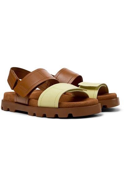 CAMPER Women's Lightweight Genuine Leather Sandals with Adjustable Hook And Loop - Summer Brutus