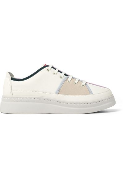CAMPER Women's White Lace-Up Sneakers - Soft Sole, Color Block Design for Everyday Comfort Twins