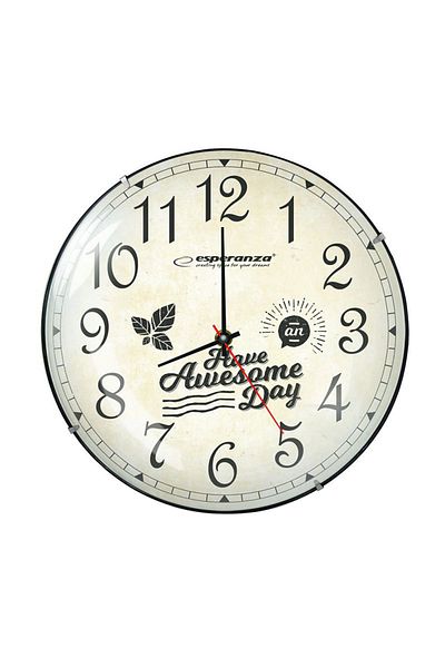 ESPERANZA Esperanza Wall Clock, Vintage, Quartz Mechanism, 30 cm, Cream Background