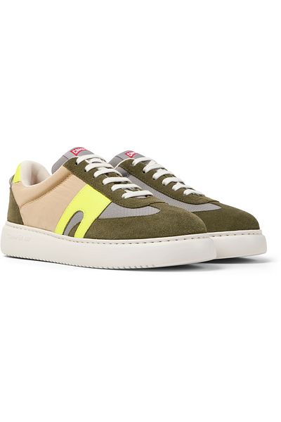 CAMPER Women's Multicolor Green Nubuck Sports Shoes with Hook And Loop Sorona RunnerK21 OrganixTM Sole