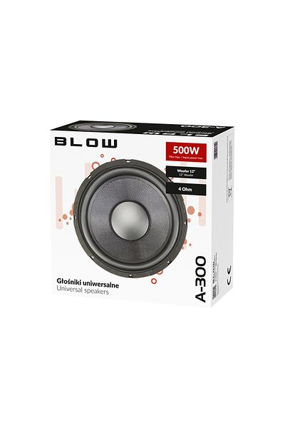 Blow Universal Car Speaker Woofer 12", Blow, 500 W, Black