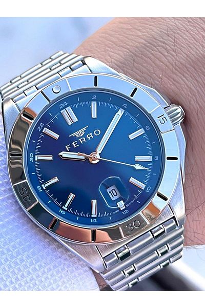FERRO Steel Cord Engagement and Groom Watch 2 Years Warranty 3 Atm Water Resistant Men Wristwatch 43017A2