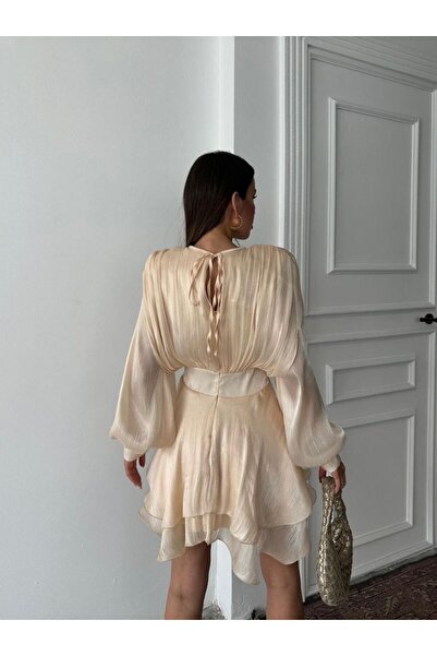 Monchoix Γυναικείο φόρεμα σιφόν με δεμένο στήθος και φούστα