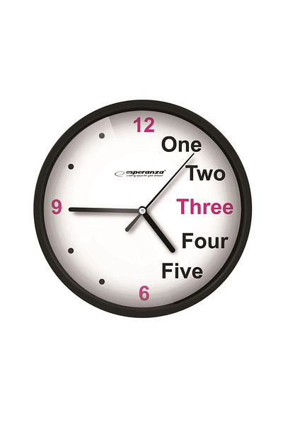 ESPERANZA Esperanza Wall Clock, Quartz Mechanism, Diameter 20 cm, Black