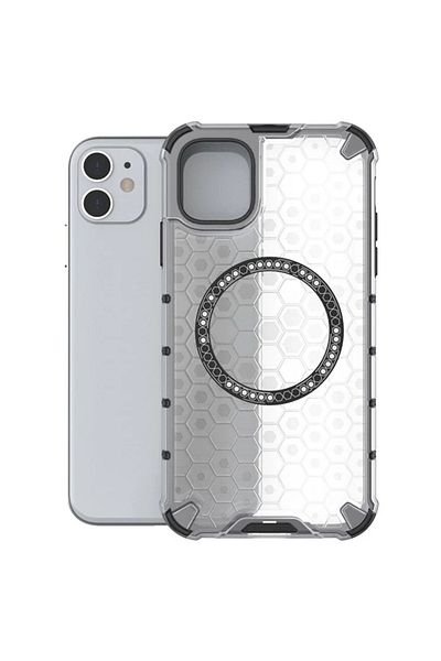 SKYDDAR INNOVATION Case For Iphone 11, Honeycomb Shield Magsafe, White, Sticker Set