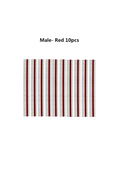 Choice6 Male Red 10pcs 40 Pin 1x40 Single Row Male and Female 2.54 Breakable Pin Header PCB JST Connector St