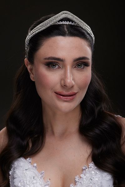 Hayalperest boncuk Modern Braided Detailed Cross Bridal Hair Band