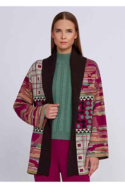 Knitss Jakar Desenli Kaşmir Karışımlı Triko Hırka