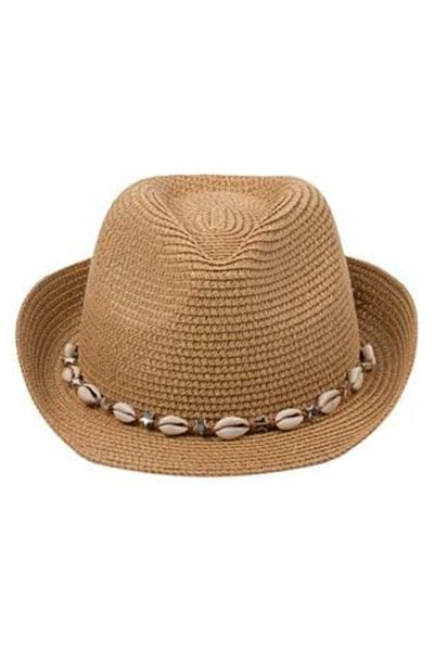 OEM Brown Hat with Shells and Stars for Women