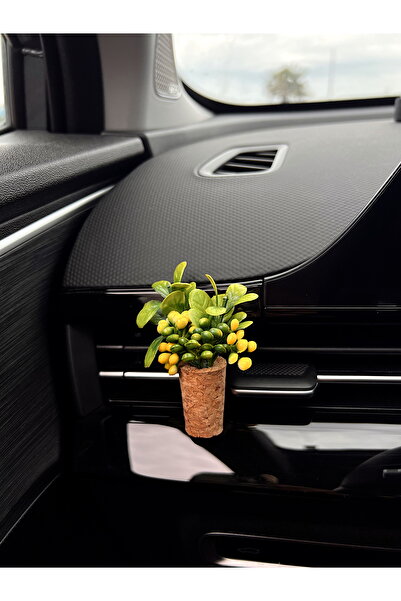 Mi-ÇA HOME عطر السيارة الصغيرة المزخرفة | زخرفة مكيف الهواء الأوتوماتيكي على شكل زهرة فطر مصنوعة يدويًا | ناشر (غير معطر) برعم أصفر